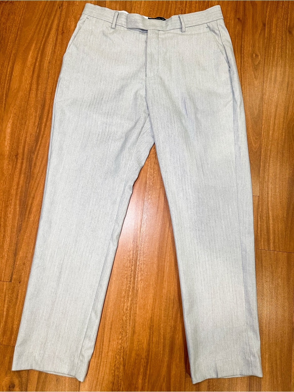 ASOS Men’s Herringbone Light Grey Dress Pants Slim Fit 34/30